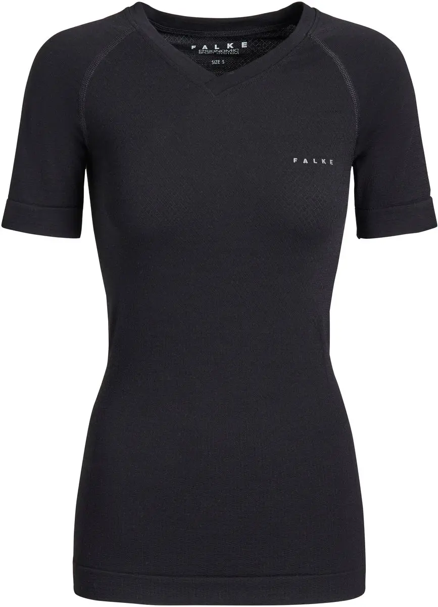 Falke Wool-Tech Light V-hals Shirt Dames - XL - Zwart