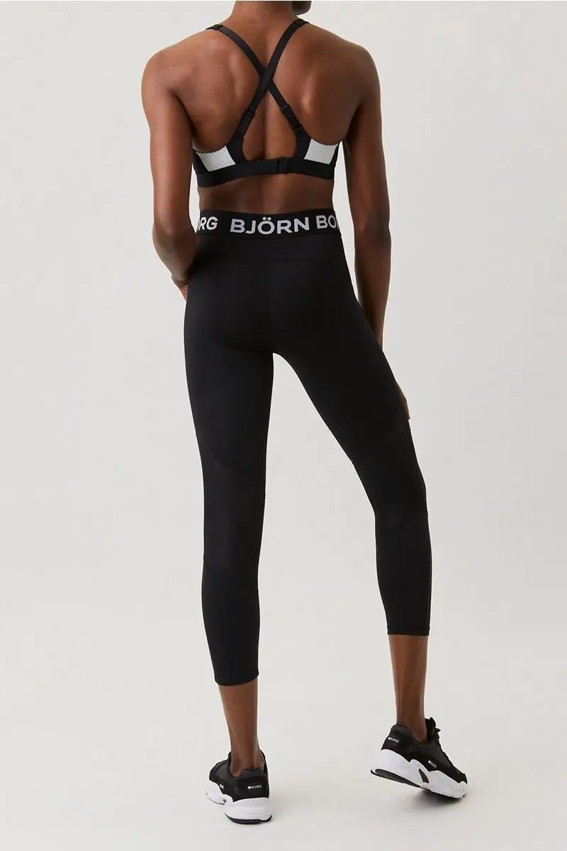 Björn Borg Dames Regular Block Tights 38 - Wit/Zwart