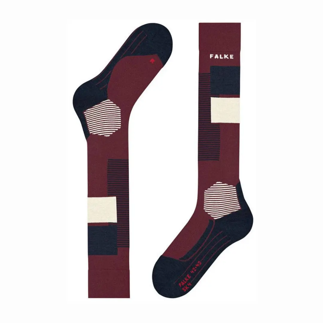 Falke SK4 Advanced Skisokken Dames 37/38 - Donkerrood/Off White/Zwart