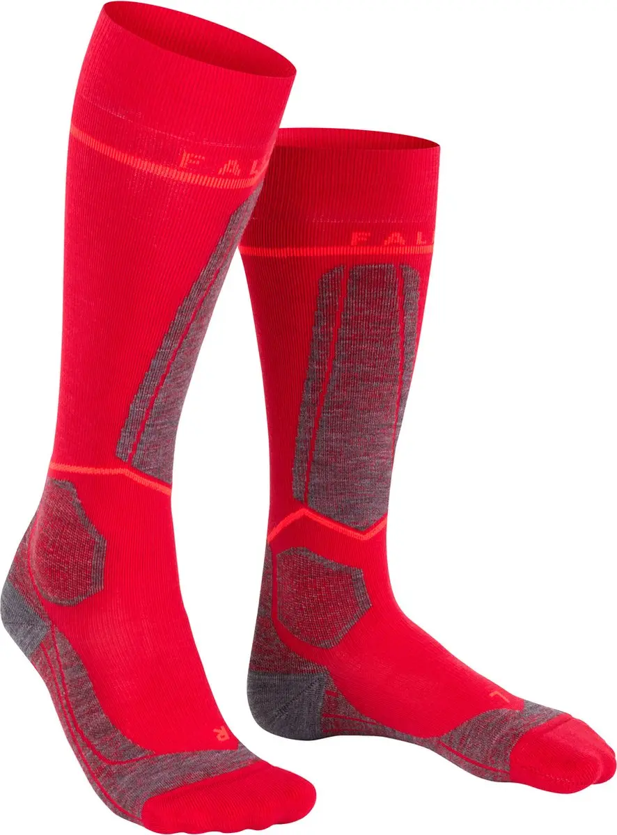 Falke SK Wool Compressie Skisokken Dames - Rood - Maat 35-38