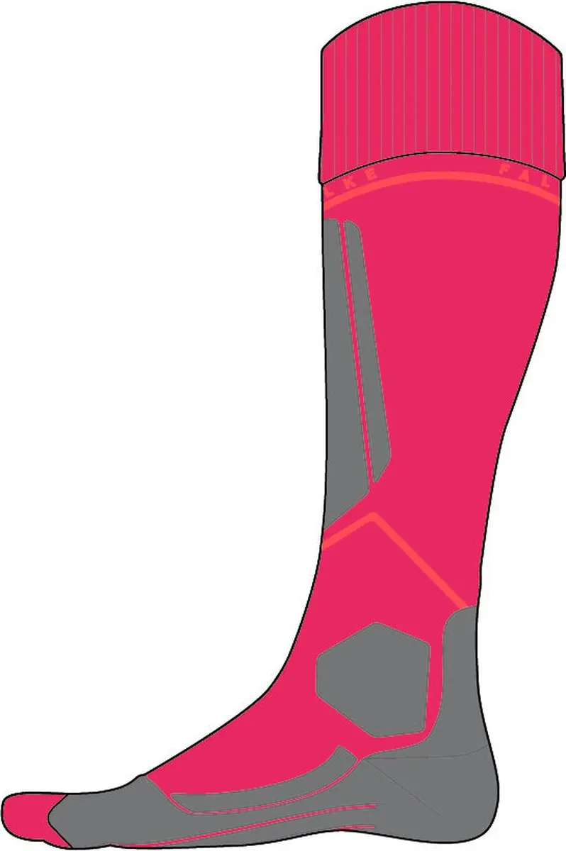 Falke SK Wool Compressie Skisokken Dames - Rood - Maat 35-38
