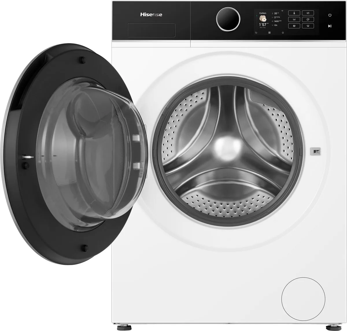 Hisense WF5I8043BWF Wasmachine 8kg - 1400 toeren - Wit/Zwart