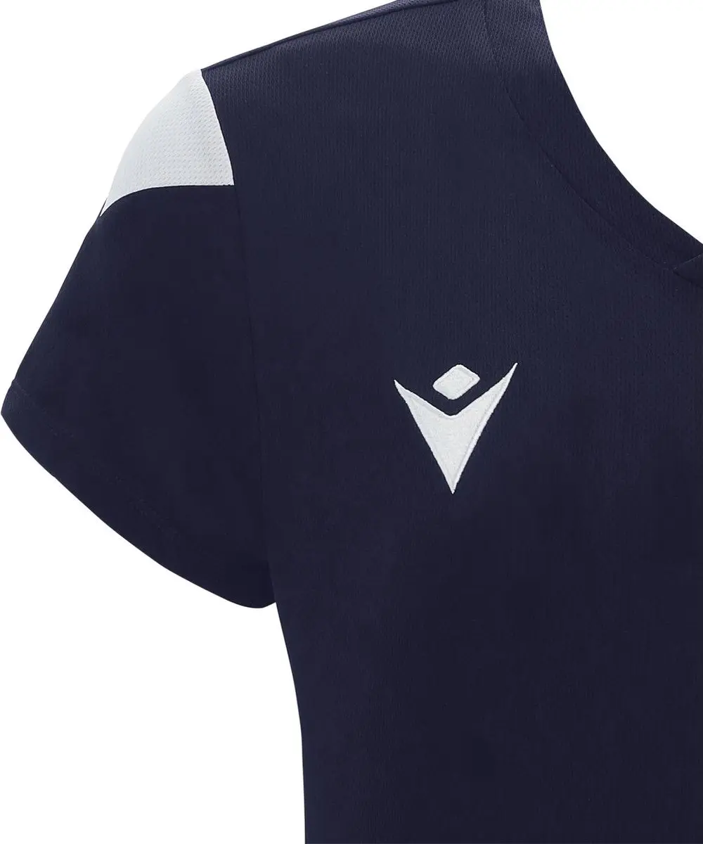 Macron Oxygen Shirt Dames Korte Mouw - Marine/Wit L