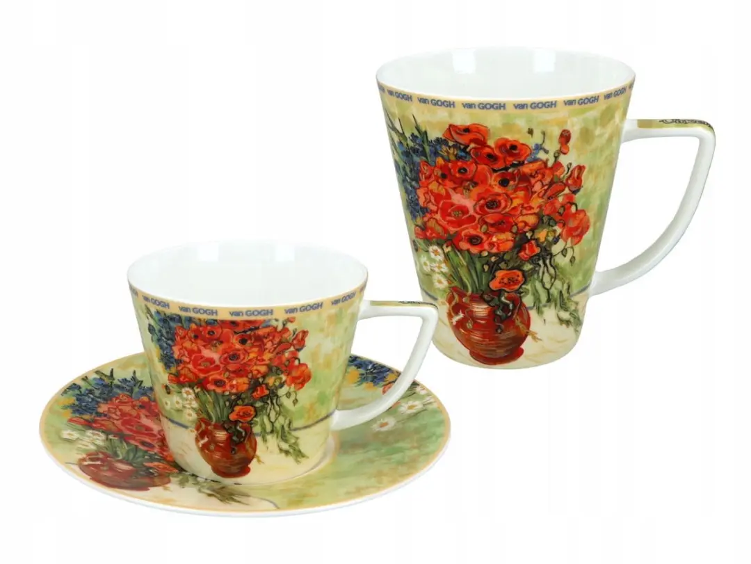 Van Gogh Mok & Kopje Set Korenbloemen - Porselein - 2 Stuks
