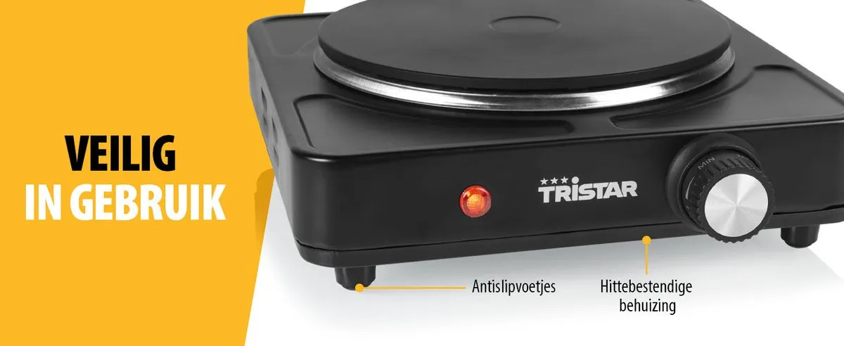 Tristar KP-6151 Elektrische Kookplaat 1500W - Zwart - afbeelding 6 van 6