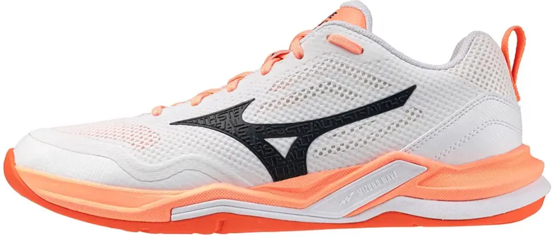 Mizuno Wave Stealth Pro Indoor Sportschoenen 46.5 - Wit/Zwart/Koraal