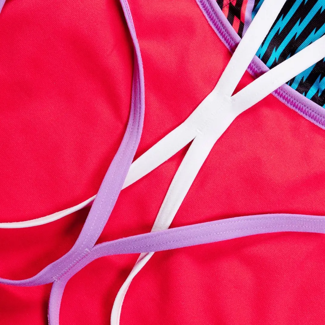 Speedo Womens Allover Digital Starback Badpak - Rood/Blauw