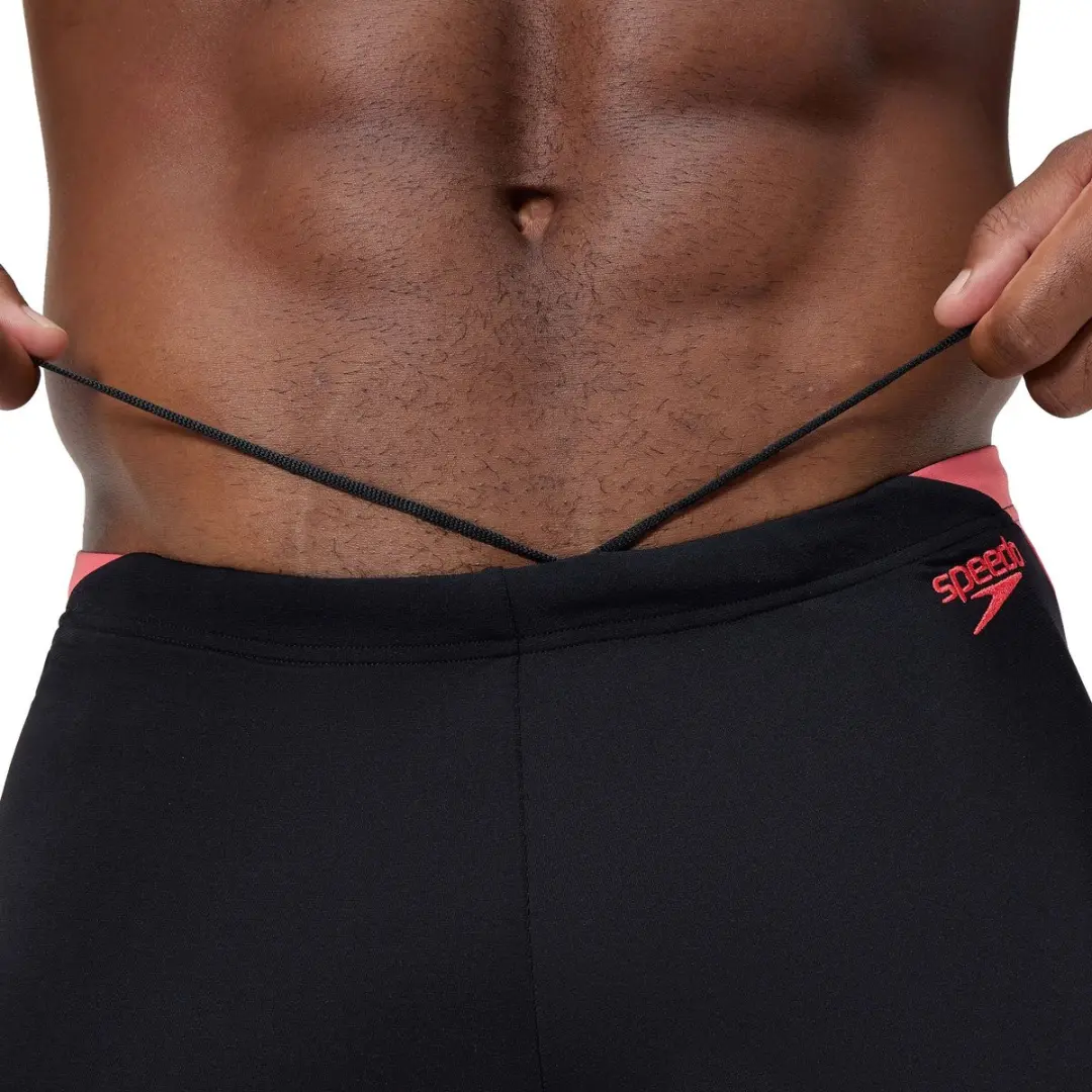 Speedo END+ Hyper Boom Splice Zwemboxer Heren - Maat L - Zwart/Koraalrood