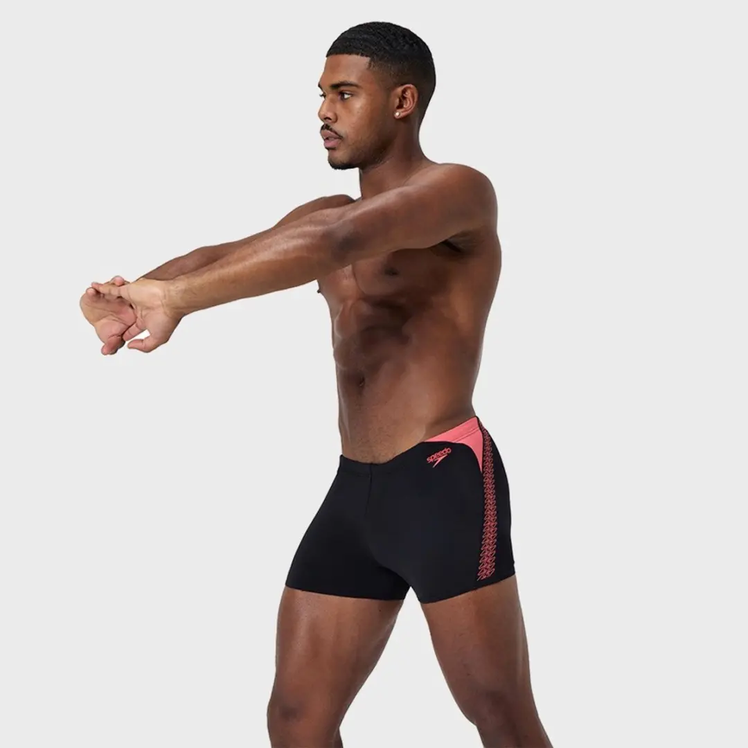 Speedo END+ Hyper Boom Splice Zwemboxer Heren - Maat L - Zwart/Koraalrood