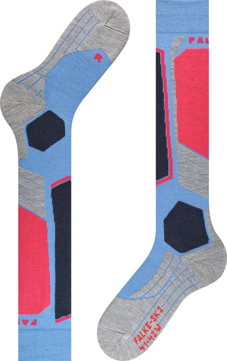 Falke SK2 Skisokken Dames - Dik wol - Blauw - Maat 39/40