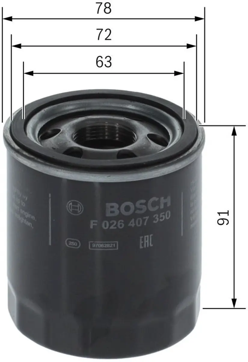 Bosch Oliefilter P7350 - o.a. Opel Astra K/Insignia