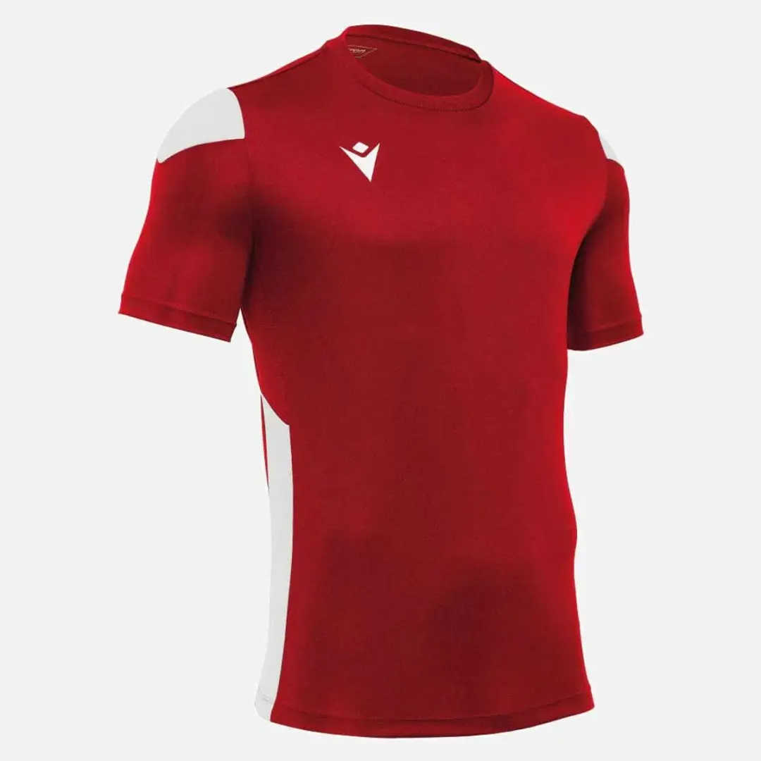 Macron Polis Shirt Korte Mouw Heren - Rood/Wit M
