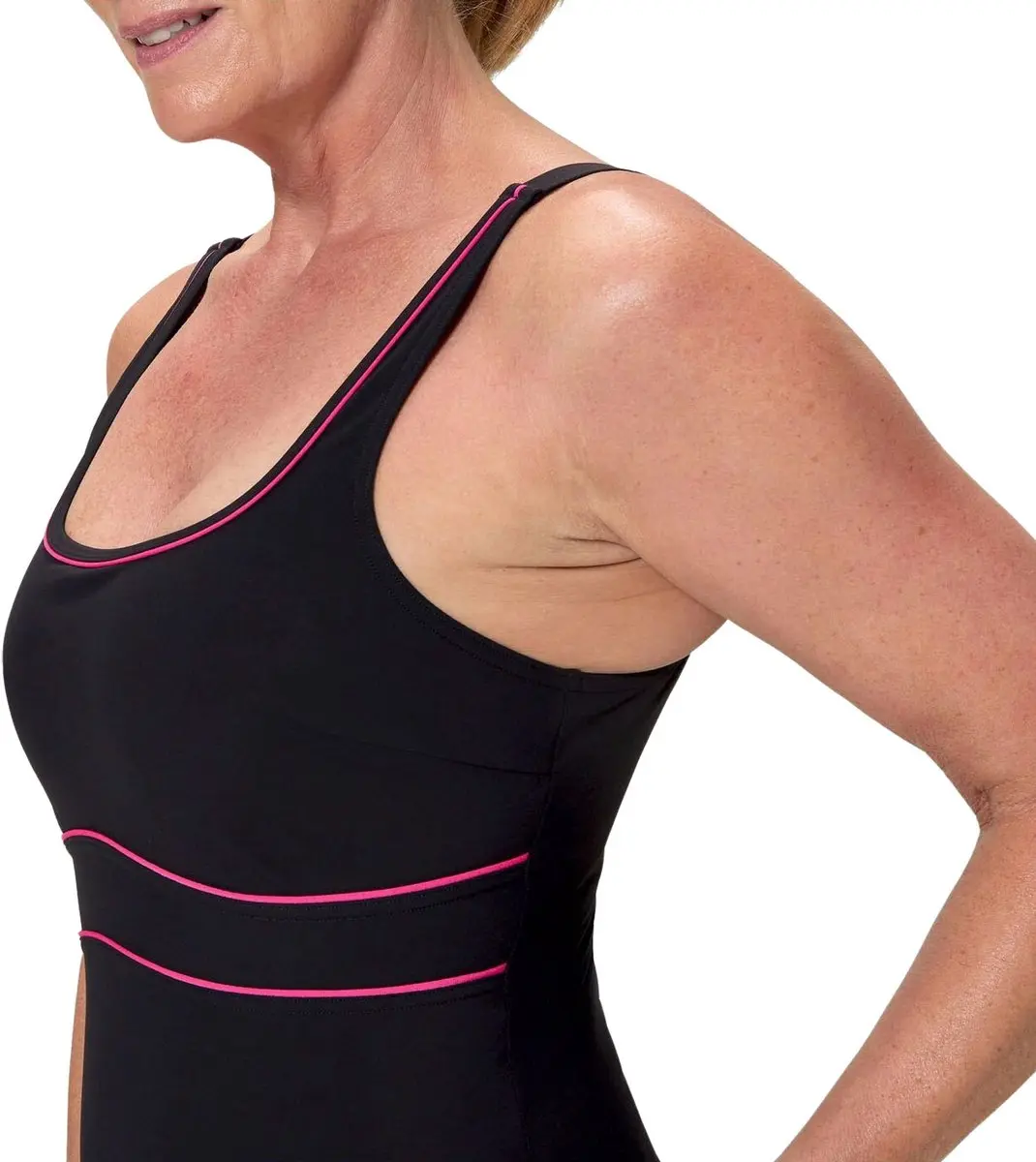 Speedo Contour Eclipse Badpak Dames - Maat 44 - Zwart-Roz