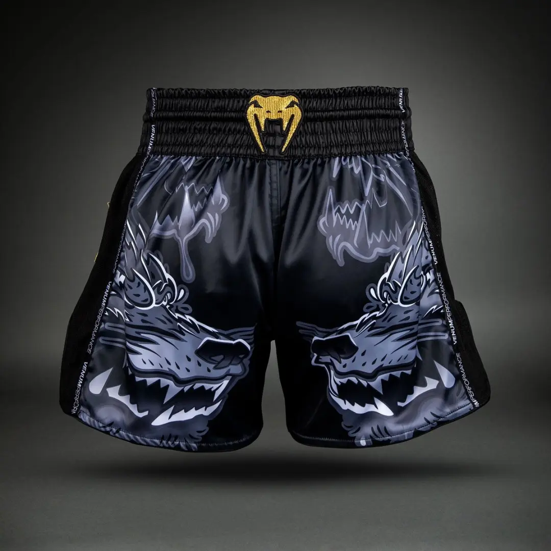 Venum Wolf Atak Muay Thai Short XXL - Zwart/Grijs