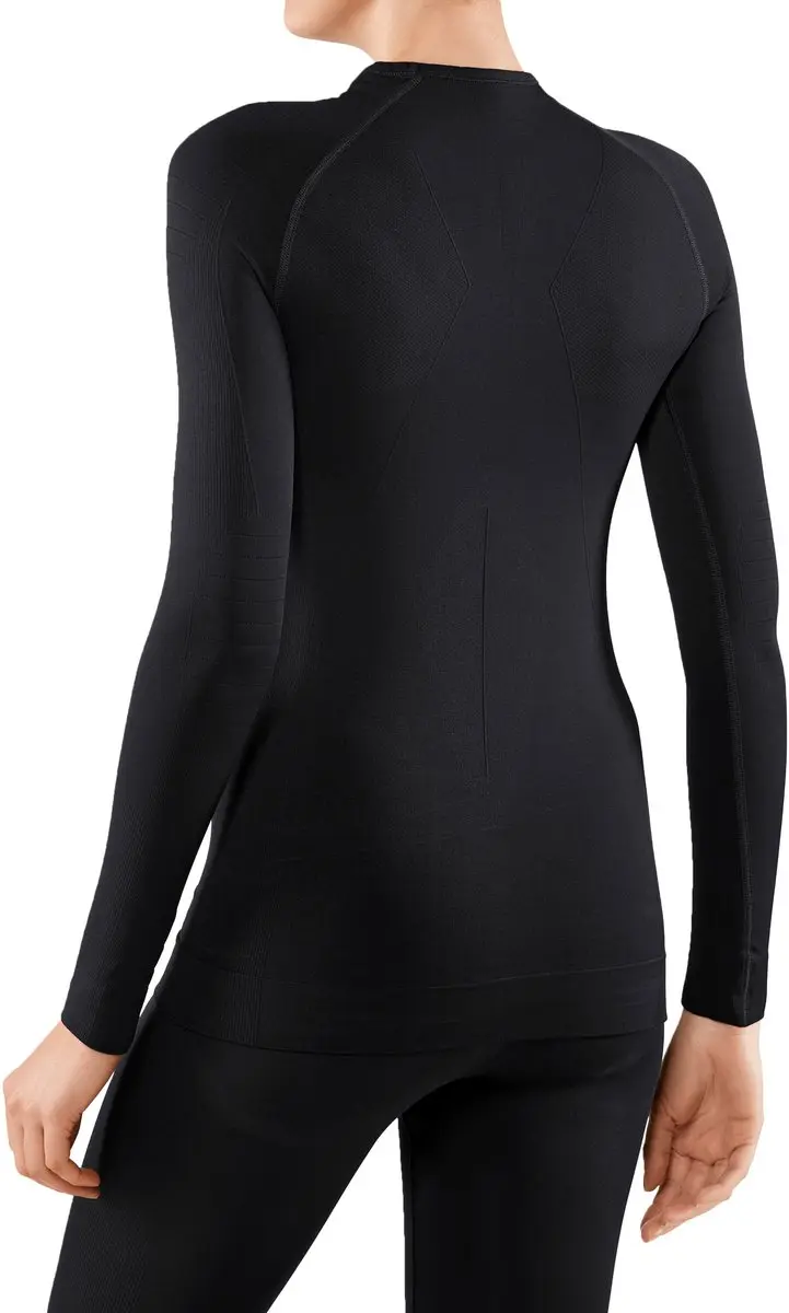 Falke Maximum Warm Round Neck Shirt Dames - XL - Zwart