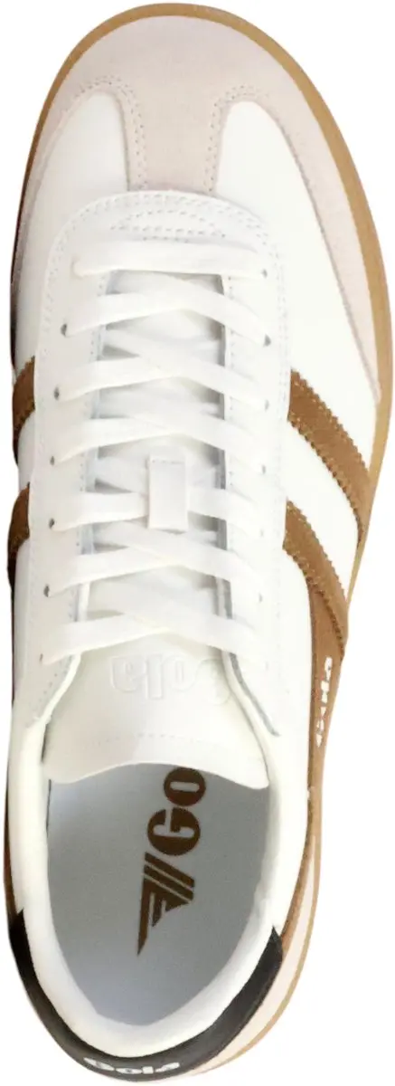 Gola Viper Leather Trainers - 44 - Wit/Tobacco/Evergreen - afbeelding 6 van 6