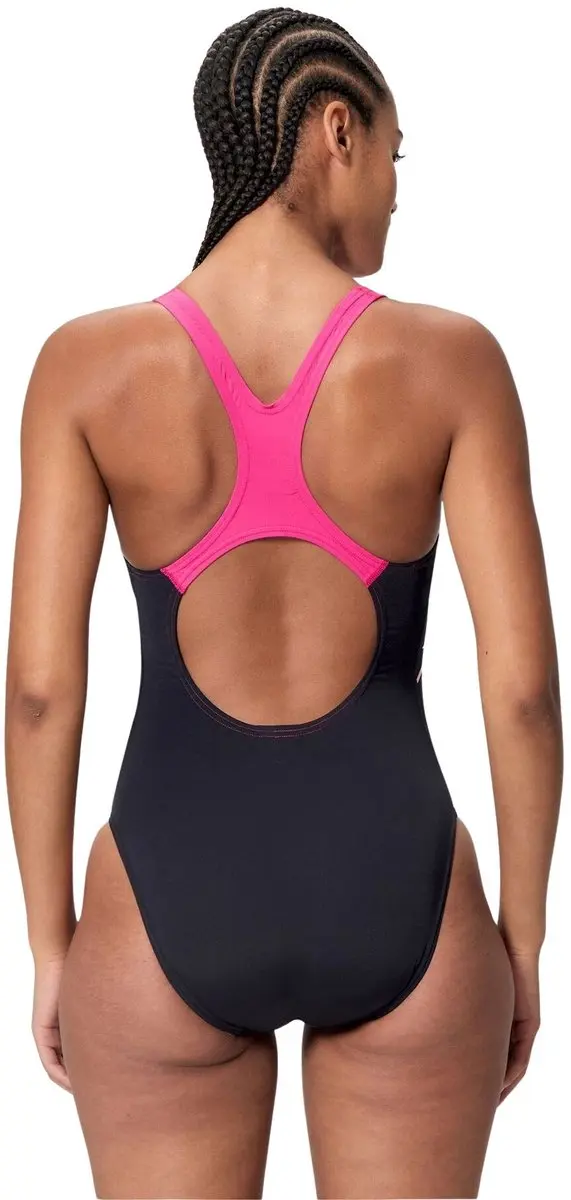 Speedo Medley Logo Medalist Zwempak Dames - One Size - Zwart/Roze