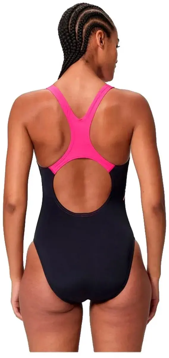 Speedo Medley Logo Medalist Zwempak Dames - One Size - Zwart/Roze