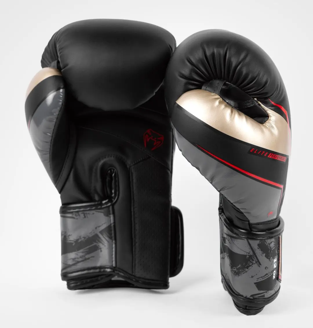 Venum Elite Evo Bokshandschoenen 14 oz - Zwart/Goud/Rood - afbeelding 6 van 6