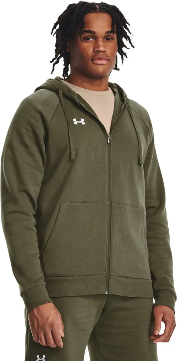 Under Armour UA Rival Fleece FZ Hoodie Heren - XL - Groen/Wit