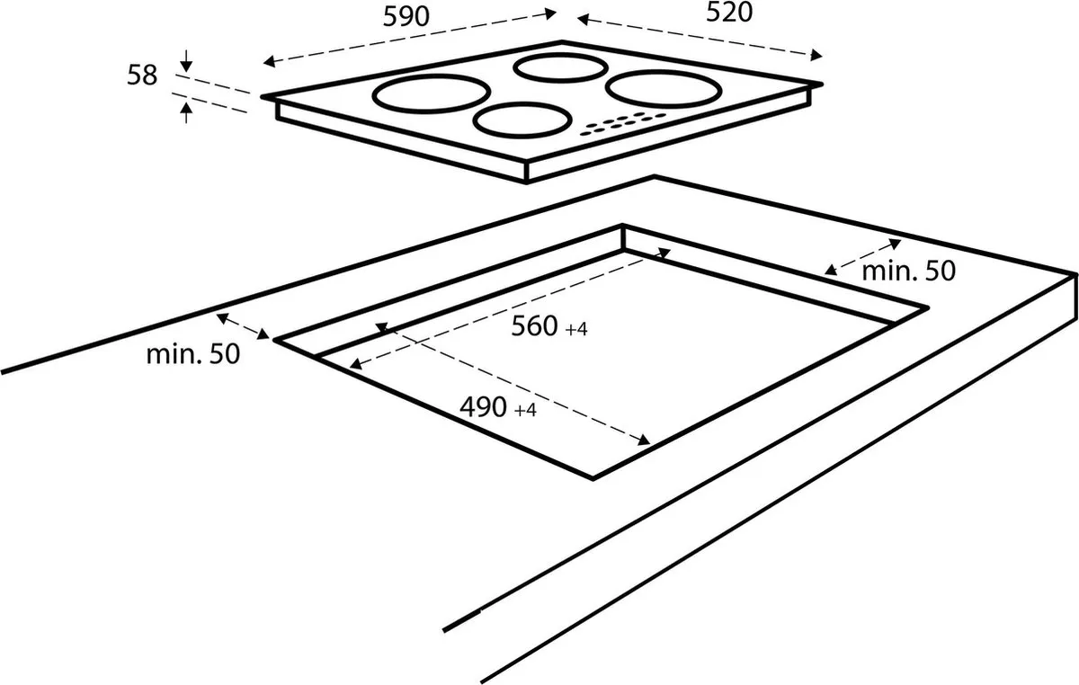 Inventum IKI6028MAT Inbouw Inductiekookplaat 4 Pits - Mat Zwart - afbeelding 6 van 6