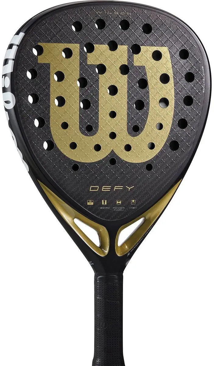 Wilson Defy V1 3K Padelracket - L2 - Zwart/Goud - afbeelding 6 van 6