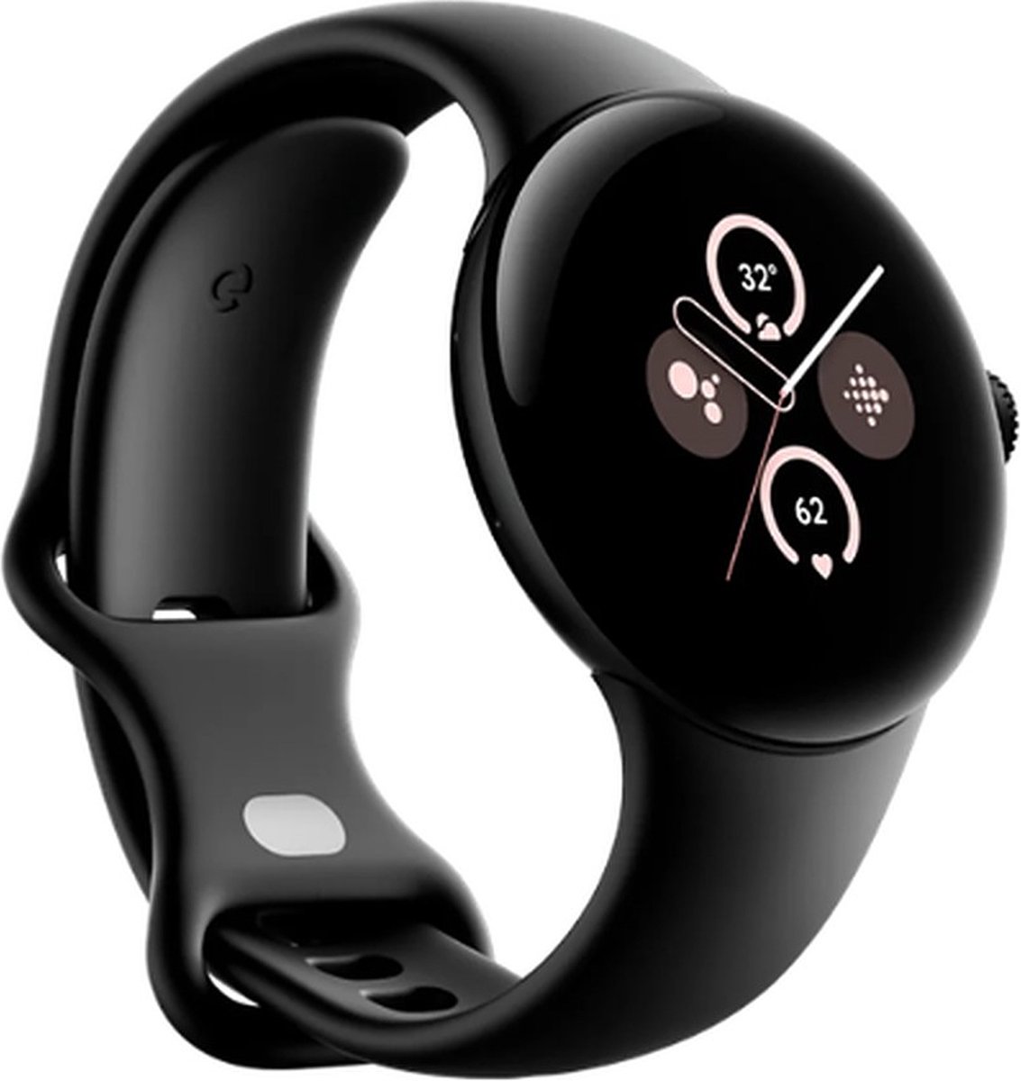 Google Pixel Watch 2 - Zwart - Met GPS - Hartslagmonitor - Stressmanagement - Zwarte Siliconenband
