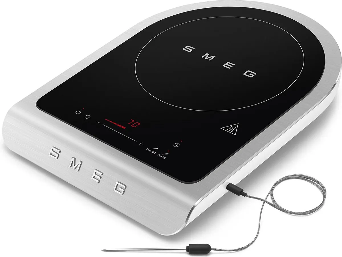 SMEG PIC01WHMEU - Vrijstaande Inductiekookplaat - Mat Wit - Collezione - 2100 Watt - Incl. externe temperatuursonde