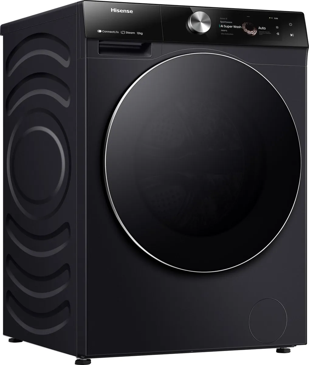 Hisense 7S WF7S1247BB Wasmachine 12kg - Zwart