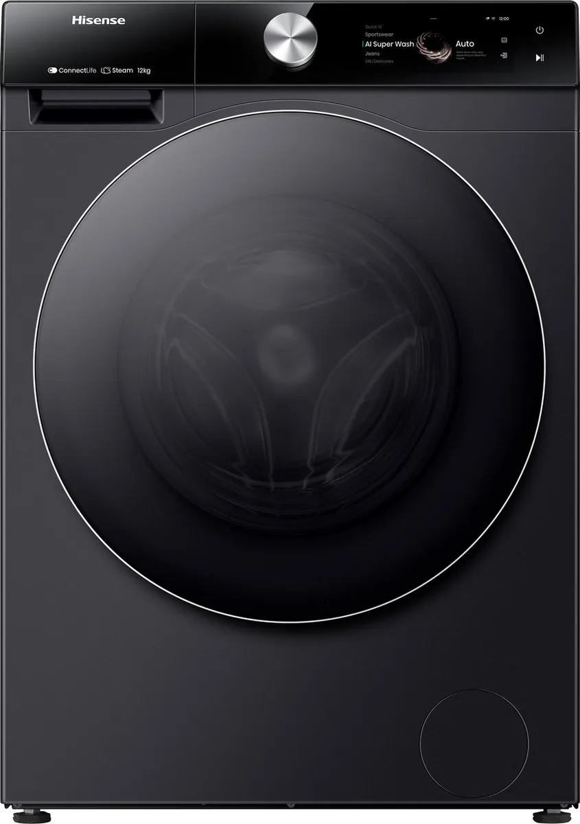 Hisense 7S WF7S1247BB Wasmachine 12kg - Zwart