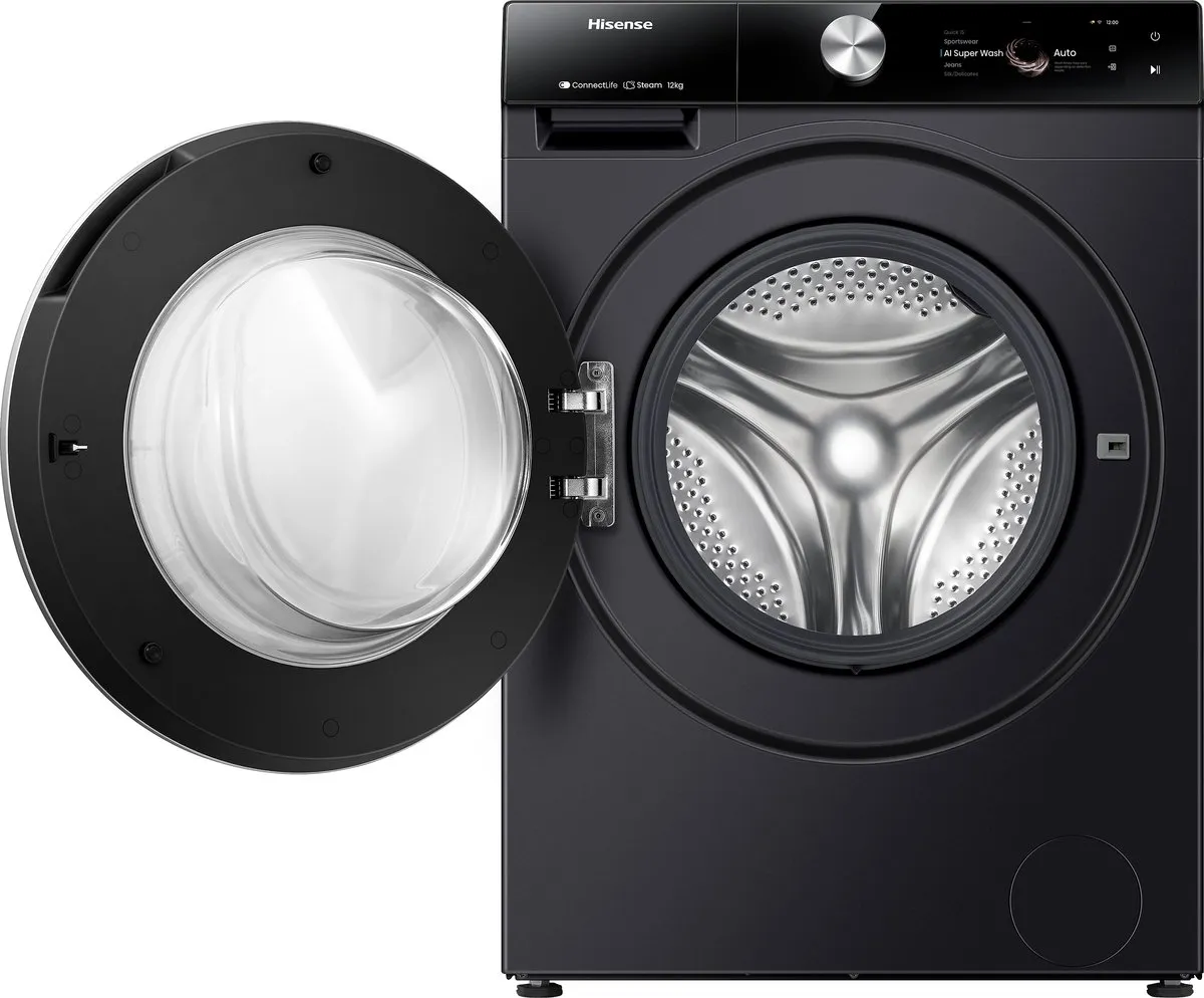Hisense 7S WF7S1247BB Wasmachine 12kg - Zwart - afbeelding 6 van 6