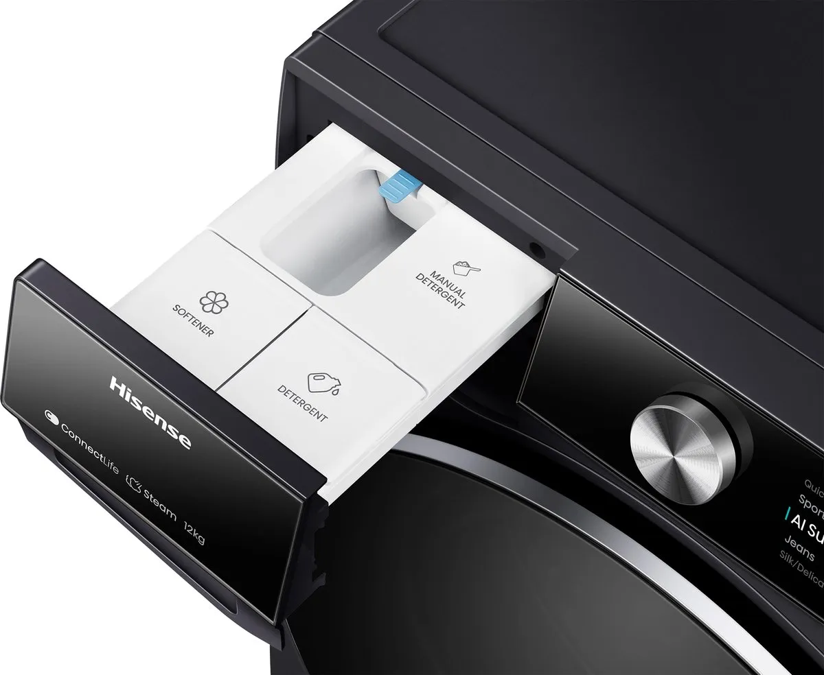Hisense 7S WF7S1247BB Wasmachine 12kg - Zwart