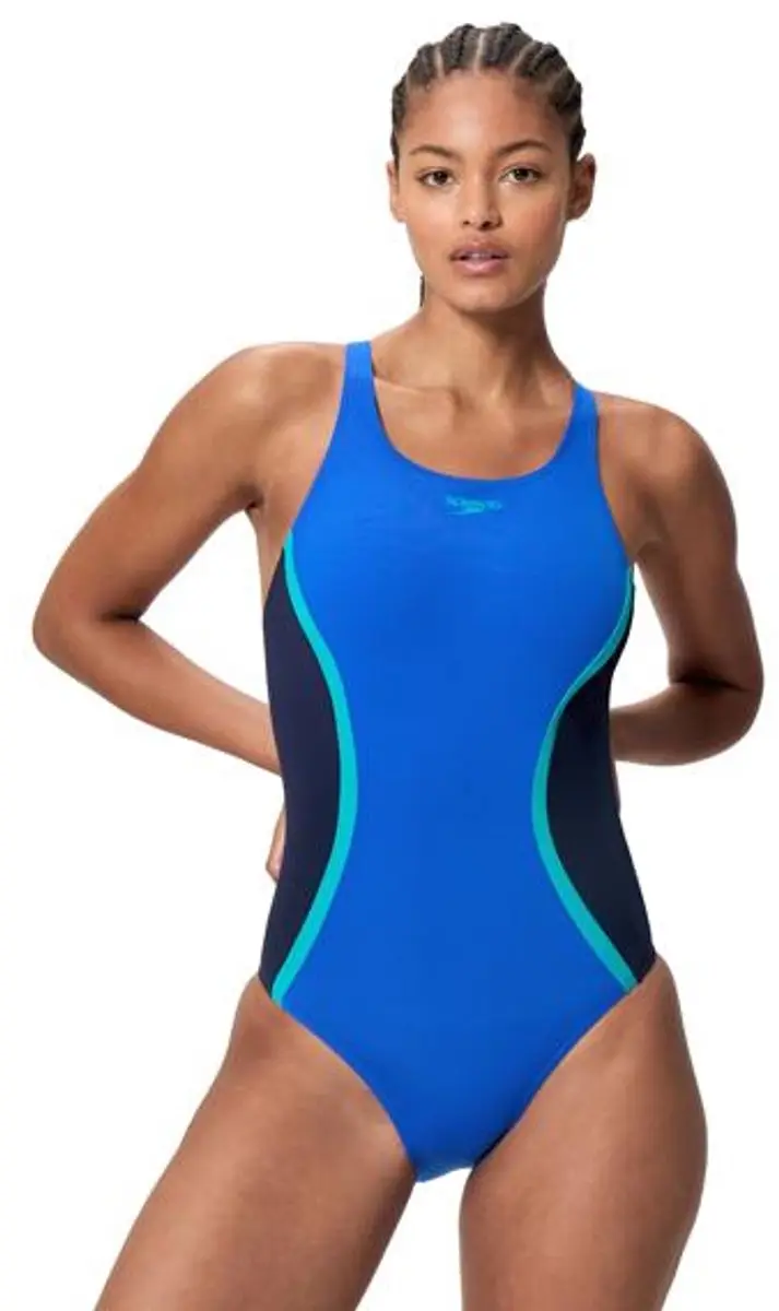 Speedo Solid Splice Medalist Dames Sportbadpak 42 - Marine