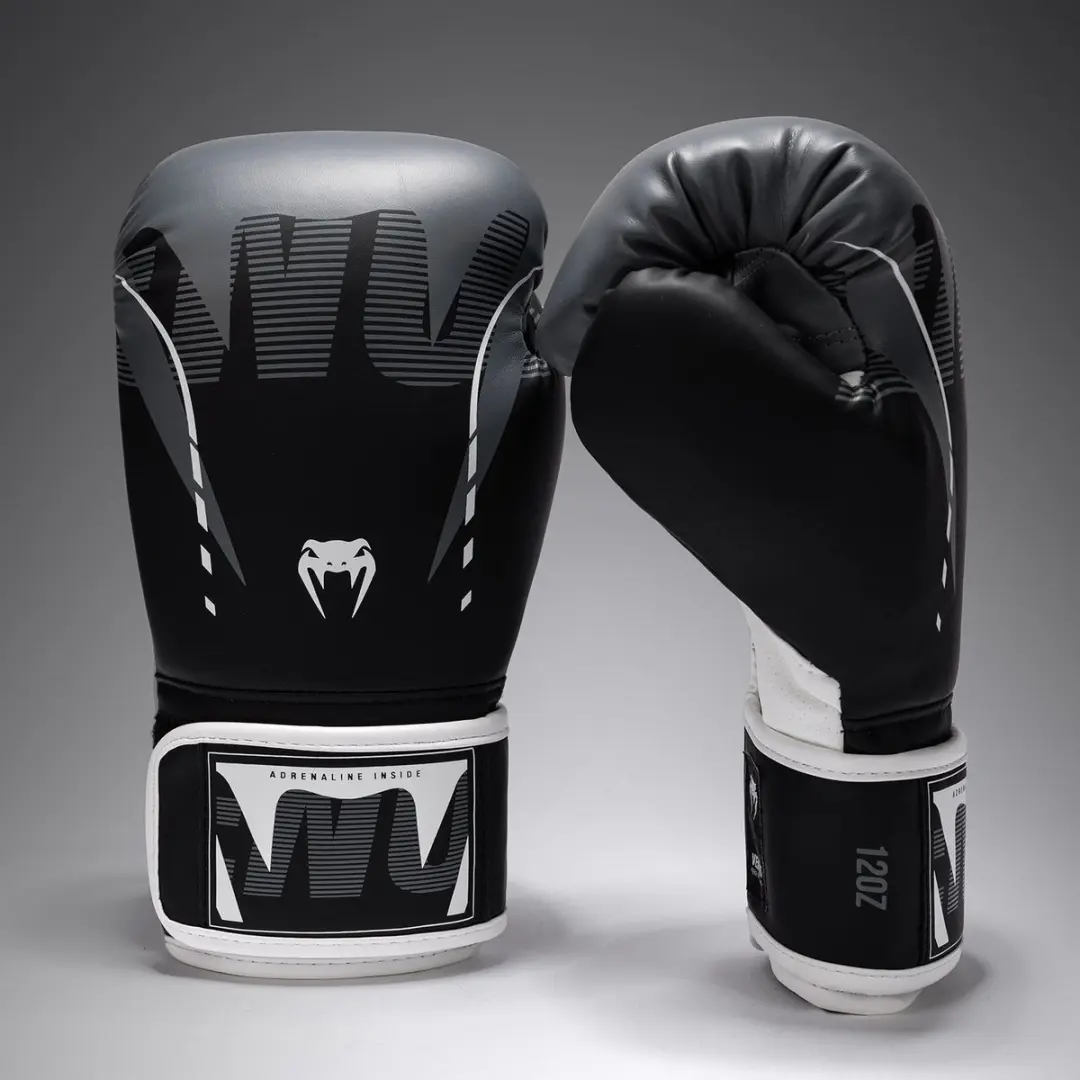 Venum Adrenaline Bokshandschoenen 12 OZ - Zwart/Zilver/Grijs