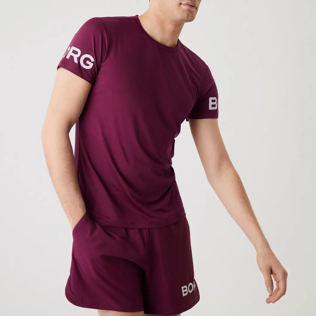 Björn Borg Sportshirt - S - Zwart/Blauw/Rood