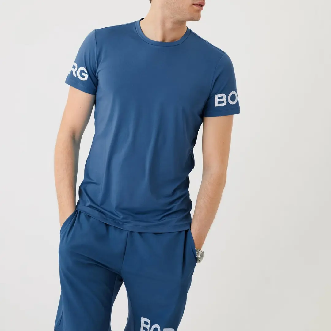 Björn Borg Sportshirt - S - Zwart/Blauw/Rood