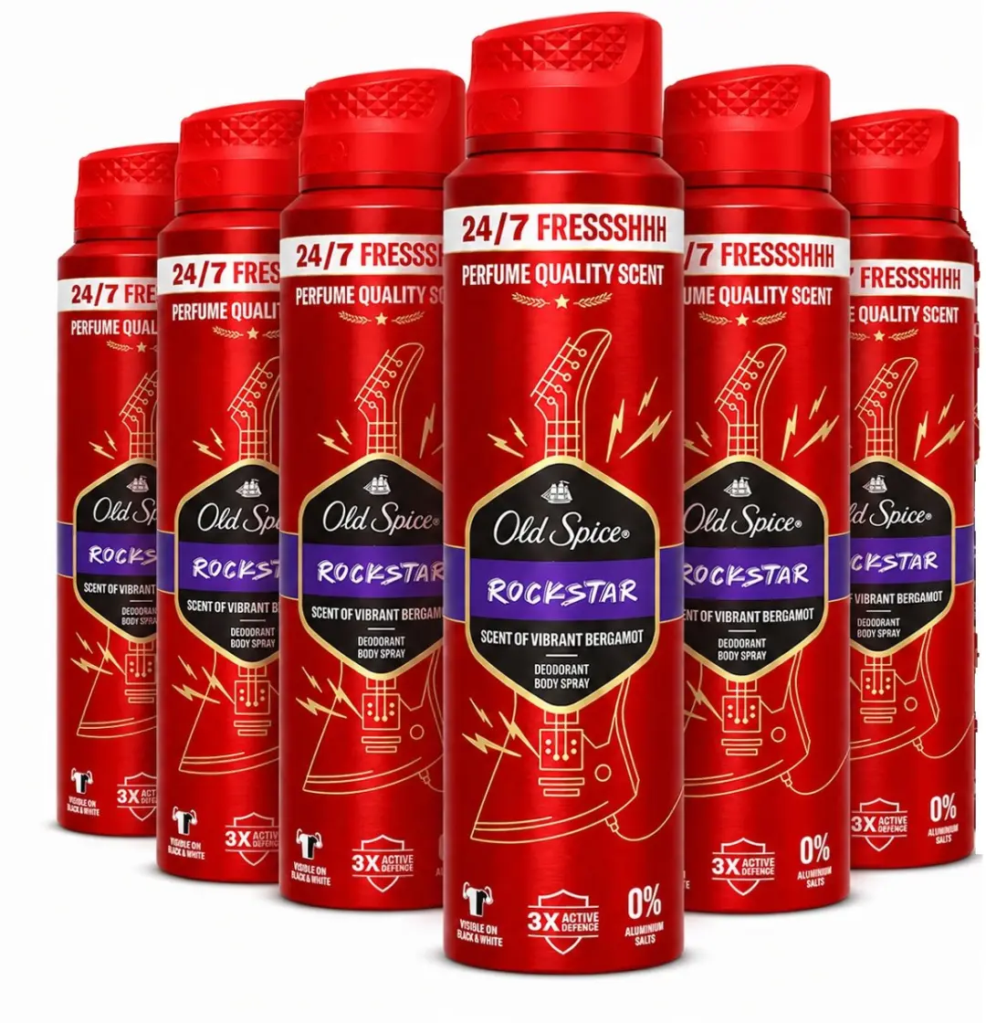 Old Spice Rockstar Body Spray 6x150ml