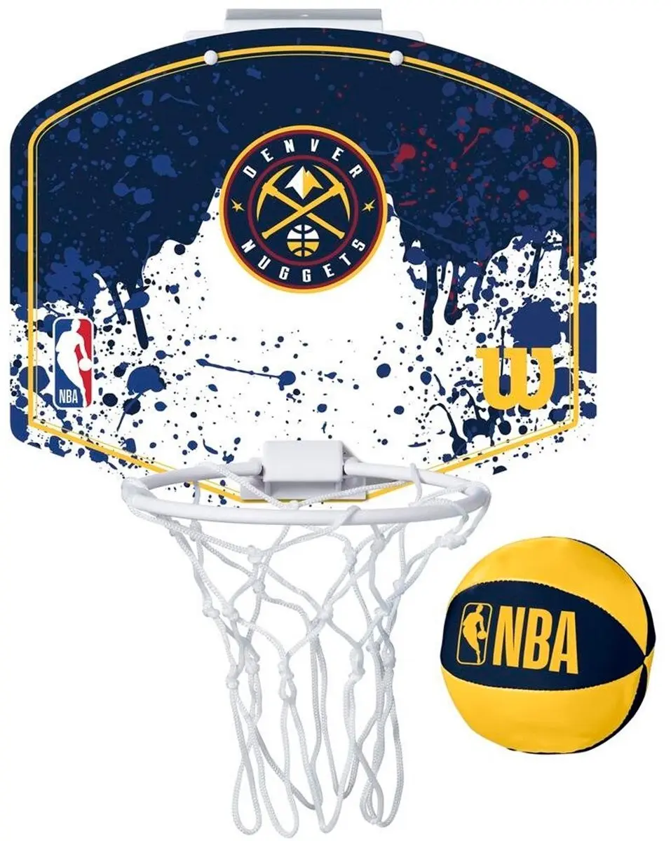 Wilson Team Mini Hoop Nba Nuggets Set Met Bal En Mini Basketbalbord Veelkleurig