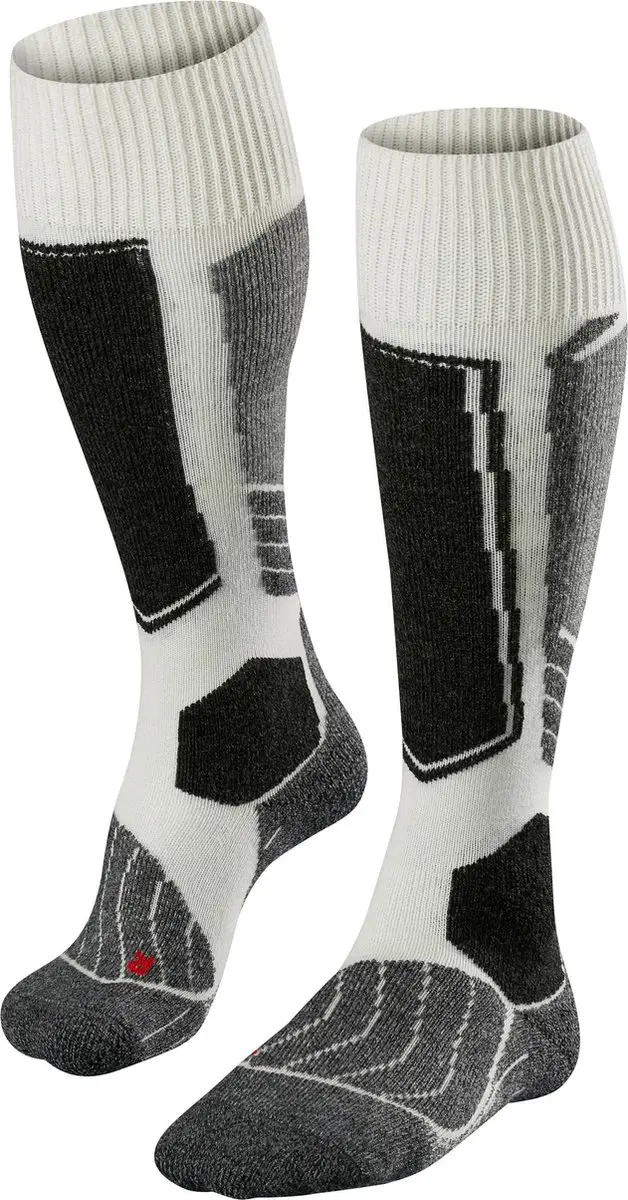 FALKE SK1 warm dik wol functioneel materiaal skisokken dames wit