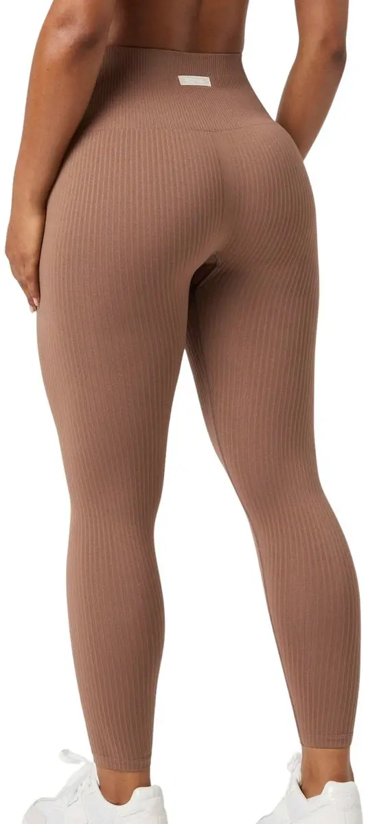 Björn Borg Studio Seamless Ribbed Tight Dames XL - Trainingsbroek - Bruin