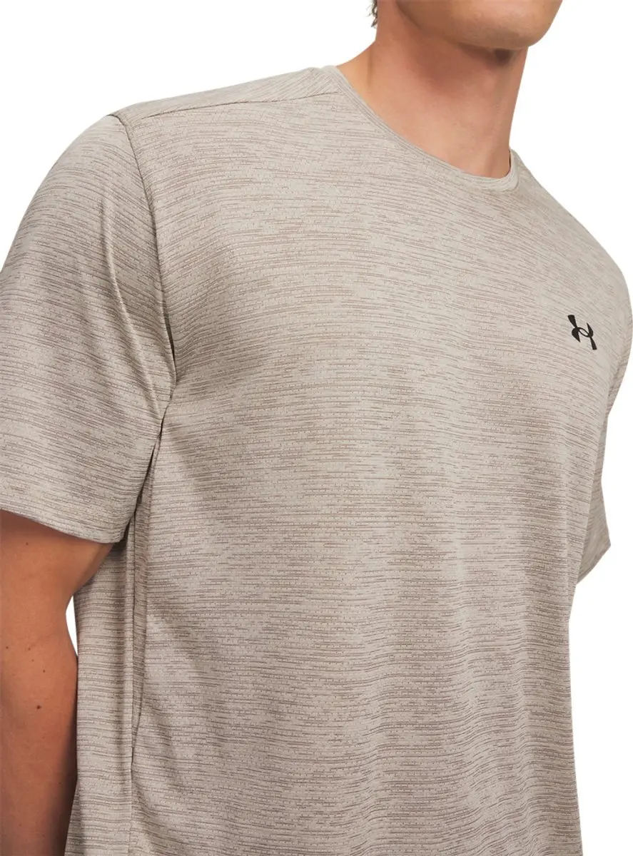 Under Armour UA Tech Vent SS-BRN Heren Sportshirt M - Taupe/Zwart