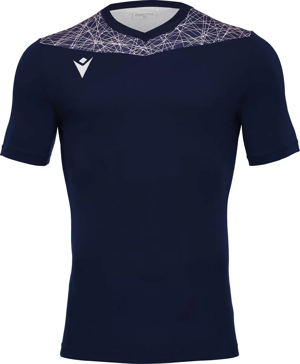 Macron Nash Shirt Korte Mouw Kinderen 11-12Y - Marine/Wit