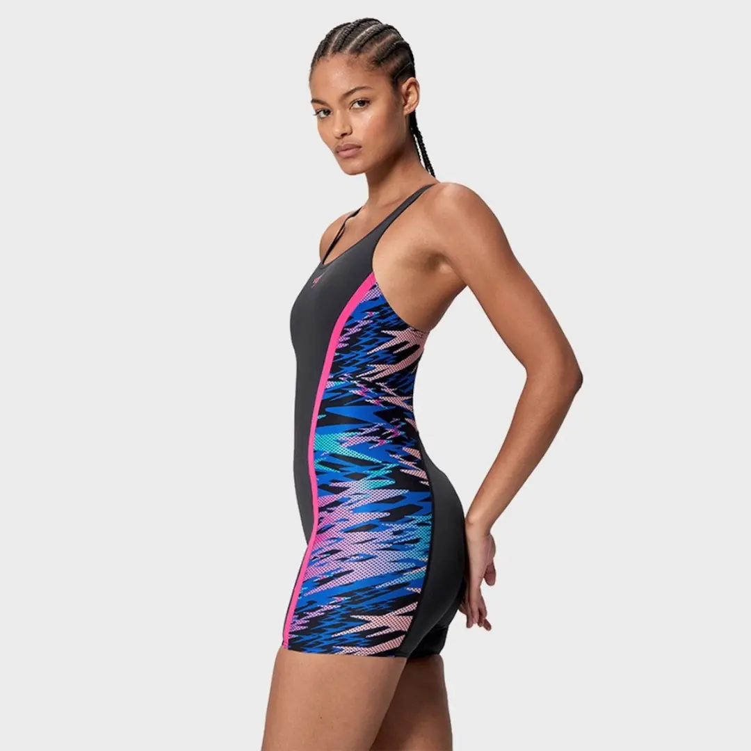Speedo Hyperboom Splice Muscleback Legsuit Dames - Zwart/Roze