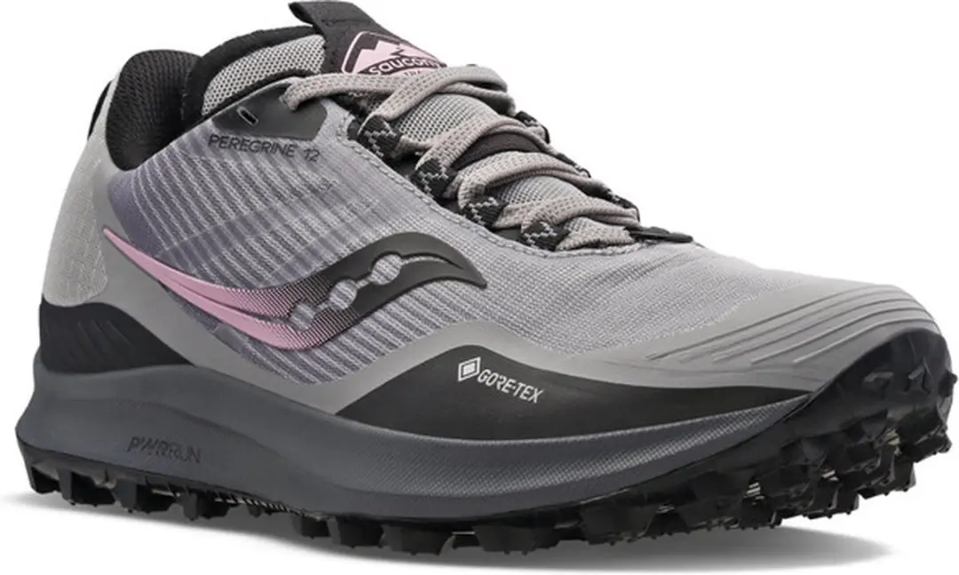 Saucony Peregrine 12 GTX Trailhardloopschoenen - Dames - Grijs/Paars
