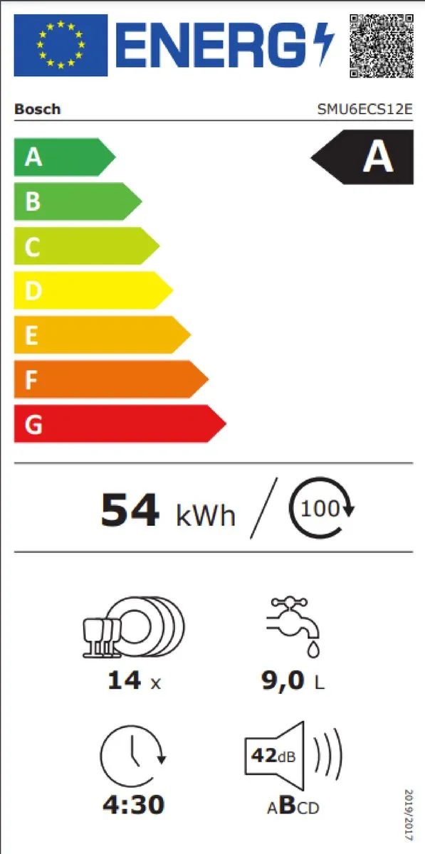 Bosch SMU6ECS12E Serie 6 Inbouwvaatwasser 60cm - 14 Couverts - Staal