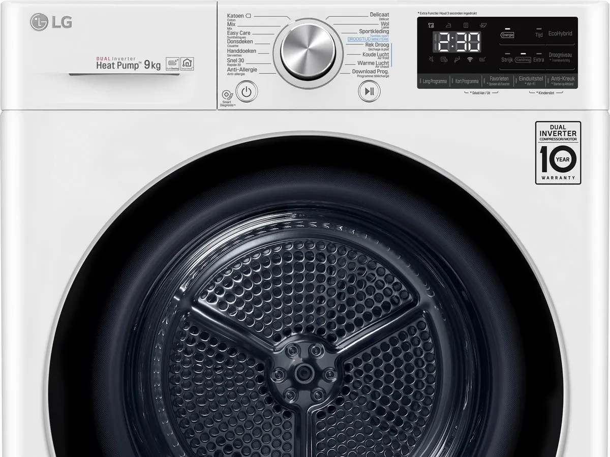 LG RH90V9AV3N Warmtepompdroger 9 kg - Wit - afbeelding 6 van 6