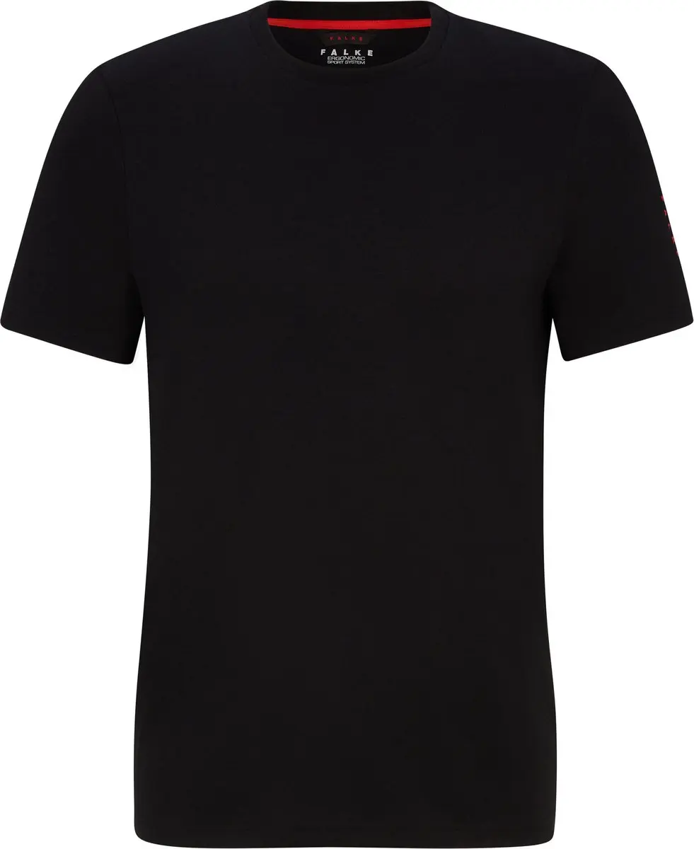 Falke CORE Logo Round Neck Shirt Heren - Lyocell/Katoen - XL - Zwart - afbeelding 6 van 6