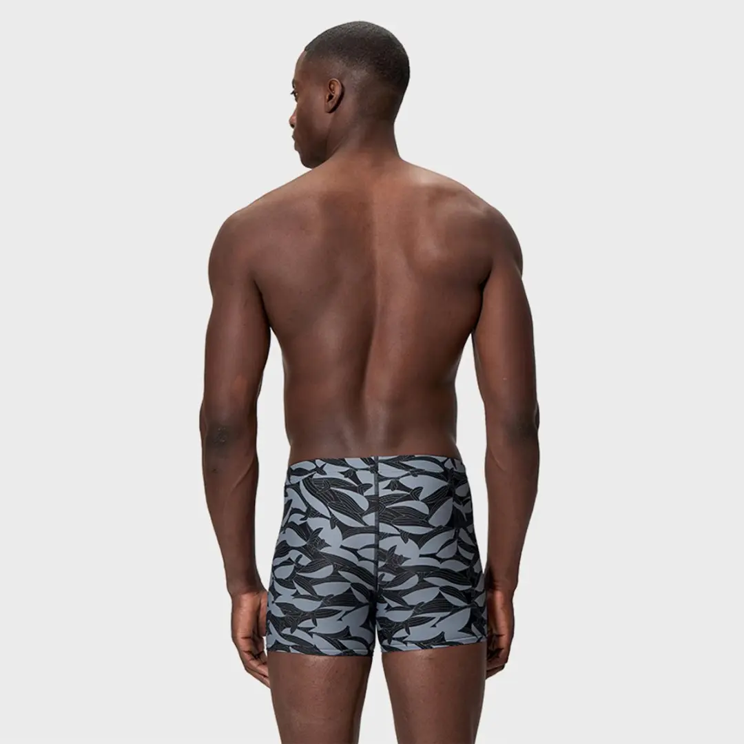 Speedo Heren Beachstar Square Leg Aquashort - M - Zwart/Grijs