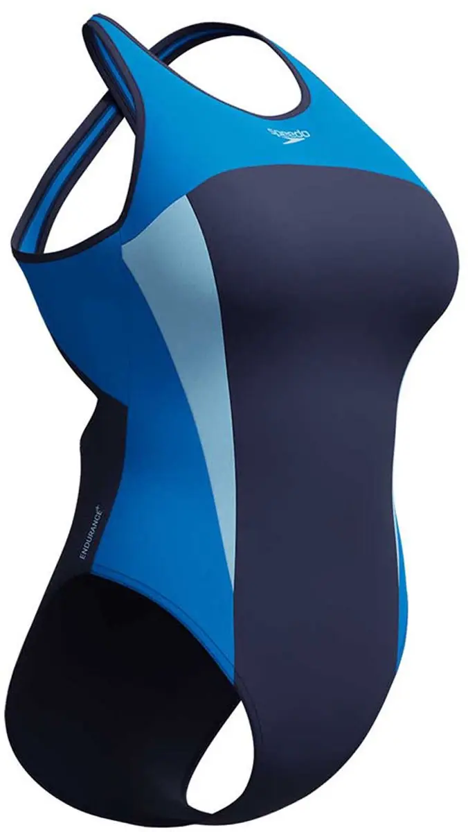 Speedo High Neck Splice Cross Back Zwemkleding 32 - Blauw