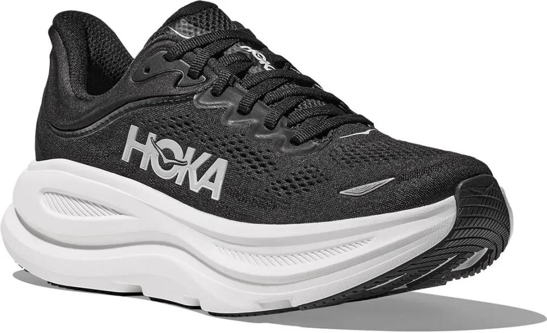 Hoka Bondi 9 Hardloopschoenen Heren - 45 1/3 - Zwart/Wit - afbeelding 6 van 6